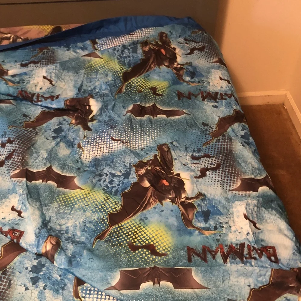 Batman Gray Sheet with Black and Neon Yellow & Blue Accents